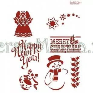 Трафарет пластиковый многоразовый 20*25см «Happy New Yaear»