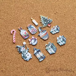 Набор тканевых высечек "Рождество у волшебников. Детали", 28 шт (ScrapMania)