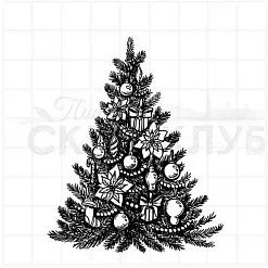 Штамп "Ель с игрушками", 6х7,5 см (Скрапклуб) Штамп "Ель с игрушками", 6х7,5 см (Скрапклуб)