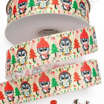 Лента репсовая "Пингвинчик", ширина 2,5 см, длина 1 м