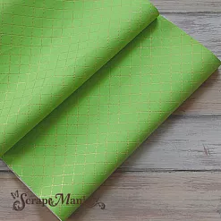 Отрез экокожи 30х69 см "Текстурный. Золотой ромб на травяном" (Pty Италия)