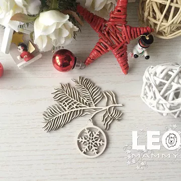 Чипборд "Веточка с шариком", 7 см (LeoMammy)