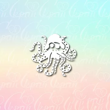 Чипборд "Пиратский осьминог",  6,5х5,8 см (LeoMammy)