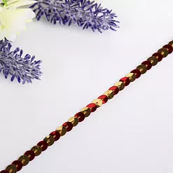 Лента из пайеток "Золотая и красная", ширина 0,6 см, длина 3 м (АртУзор)