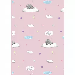 Отрез ткани 50х55 см "Me to you. Мишки на подушке. Розовый" (Peppy)