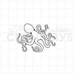 Штамп "Осьминог", 4,7х3,5 см (Скрапклуб) Штамп "Осьминог", 4,7х3,5 см (Скрапклуб)