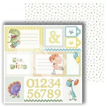Бумага 30х30 см "Dino friends. Cards. Для вырезания" (DreamLight Studio)