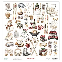Бумага 30х30 см "Winter Time. Для вырезания" (Mintay)