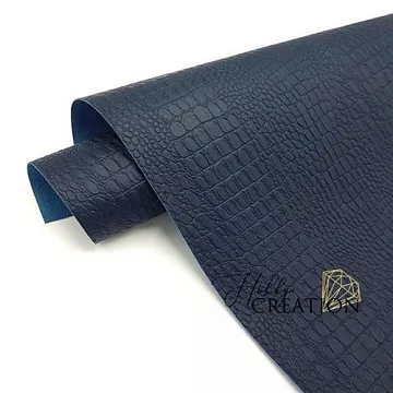 Отрез экокожи 50х70 см "Переплетный. Крокодил. Королевский синий" (HobbyCr)