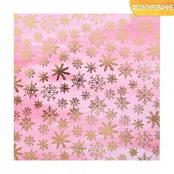 Бумага с фольгированием 15х15 см "Танец снежинок" (АртУзор) Бумага с фольгированием 15х15 см "Танец снежинок" (АртУзор)
