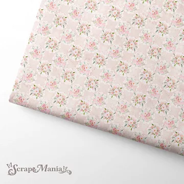 Отрез ткани 75х50 см "Свадебный букет. Цветы на розовом" (ScrapMania)