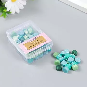 Сургуч в коробочке "Восьмигранник. Палитра водная", 90 шт (АртУзор)