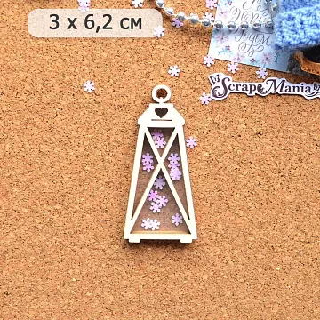 Шейкер "Новогодние гномы. Фонарь треугольный мини", 3х6,2 см (ScrapMania)