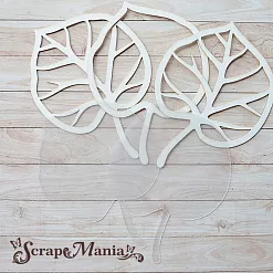 Чипборд "Школьный вальс. Шейкер. Листочек большой" (ScrapMania)