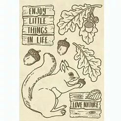 Набор деревянных украшений "Forest. Squirrel", 8х8,5 см (Stamperia)