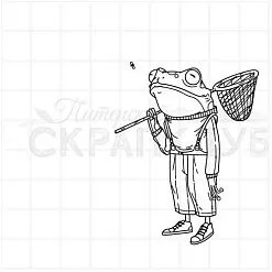 Штамп "Лягушка на охоте", 4,8х6,2 см (Скрапклуб) Штамп "Лягушка на охоте", 4,8х6,2 см (Скрапклуб)