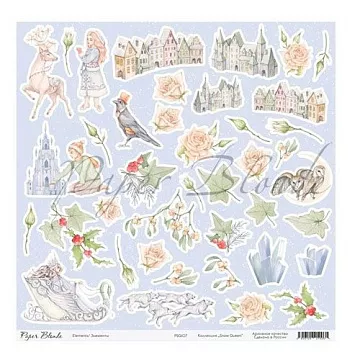 Бумага 30х30 см "Snow Queen. Элементы/Elements" (PaperBlonde)