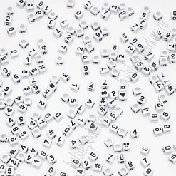 Набор бусин "Цифры. Квадрат", 6 мм, 10 гр
