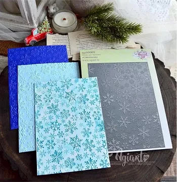 Папка для тиснения 17,5х12,2 см "Снегопад 3D" (AgiArt)