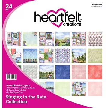 Набор бумаги 30х30 см "Singing in the rain", 24 листа (Heartfelt Creations)