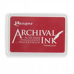 Водостойкая перманентная подушечка Archival Ink Vermillion Красный сургуч Водостойкая перманентная подушечка Archival Ink Vermillion Красный сургуч