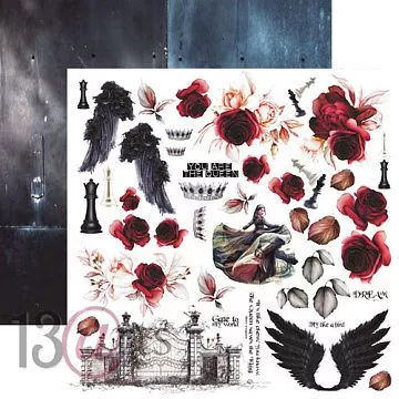 Бумага 30х30 см "Queen of the night. Для вырезания" (13Arts)