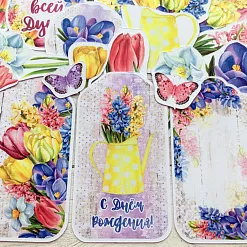 Набор высечек из бумаги "Время тюльпанов", 53 шт (ScrapMania)