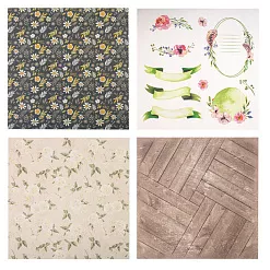 Набор бумаги 30х30 см "Рустик", 12 листов (Остров сокровищ)