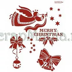 Трафарет пластиковый многоразовый 20*25см «Merry Christmas» 