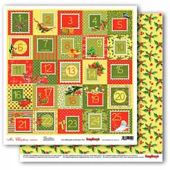 Бумага "Рождественская омела. Календарь" (ScrapBerry's)