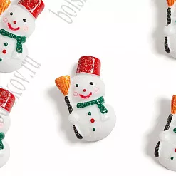 Акриловое украшение "Снеговик", 2,8х1,5 см, 1 шт Акриловое украшение "Снеговик", 2,8х1,5 см, 1 шт