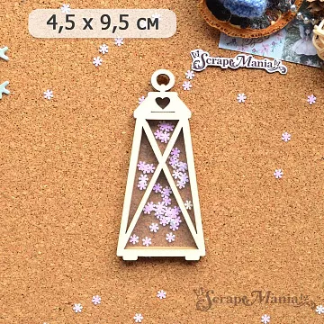 Шейкер "Новогодние гномы. Фонарь треугольный маленький", 4,5х9,5 см (ScrapMania)