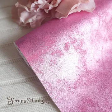 Отрез экокожи 30х69 см "Морозный узор. Фуксия" (Pty Китай)