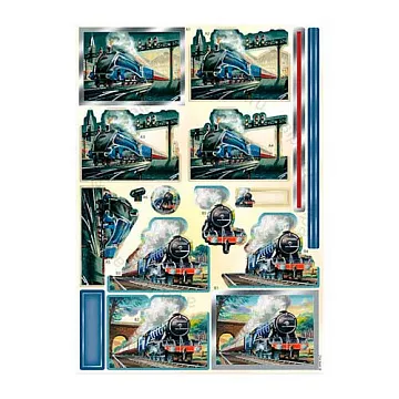 Аппликация бумажная вырубная А4 "Поезда" (DoCrafts)