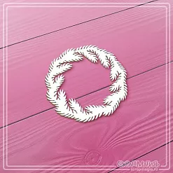 Чипборд "Венок из еловых веточек", 5,4х5,4 см (СкрапМагия)