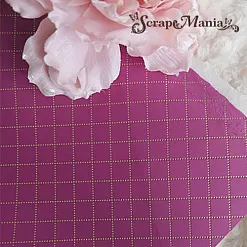 Отрез экокожи 30х69 см "Текстурный. Золотой ромб на ягодном" (Pty Италия)