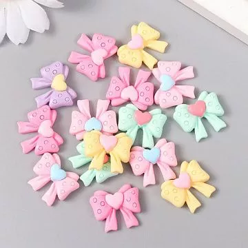 Набор акриловых украшений "Бантик с сердечком", 1,8х2,1 см, 15 шт (АртУзор)