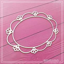 Чипборд "Овальная кружевная рамка. Большая" 10,5х8,5 см (СкрапМагия)