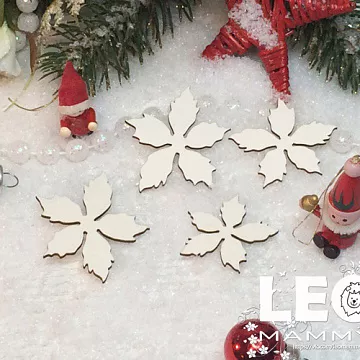 Чипборд "Пуансеттия простая", 4 см (LeoMammy)