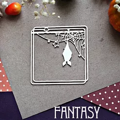 Украшение из чипборда "Летучая мышь в квадратной рамке 892 " (Fantasy) Украшение из чипборда "Летучая мышь в квадратной рамке 892 " (Fantasy)