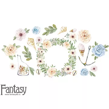 Набор тканевого чипборда "Теплое море 13", 15 шт (Fantasy)