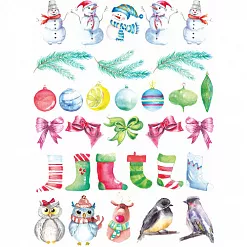 Скрап-карта А4 "Акварельная зима. Игрушки" (ScrapMania) Скрап-карта А4 "Акварельная зима. Игрушки" (ScrapMania)