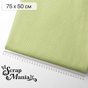 Отрез ткани 75х50 см "Художница Осень. Горох на зеленом" (ScrapMania)