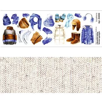 Лист с картинками 10х30 см "Зимний город. Теплая одежда" (ScrapMania)