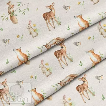Отрез ткани 79х50 см "Звериная встреча" (Cotton)