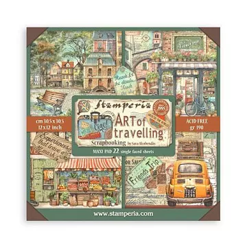 Набор бумаги 30х30 см "Art of travelling", 22 листа (Stamperia)
