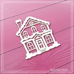 Чипборд "Большой заснеженный домик", 6,8х7,5 см (СкрапМагия)