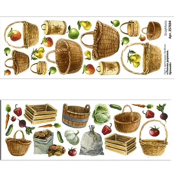 Лист с картинками 10х30 см "Летняя деревня. Урожай" (ScrapMania)