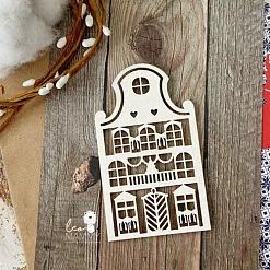 Чипборд "Новогодний домик", 7,8х4,6 см (LeoMammy) Чипборд "Новогодний домик", 7,8х4,6 см (LeoMammy)