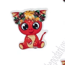 Акриловое украшение "Дракончик красный", 3х2,8 см Акриловое украшение "Дракончик красный", 3х2,8 см